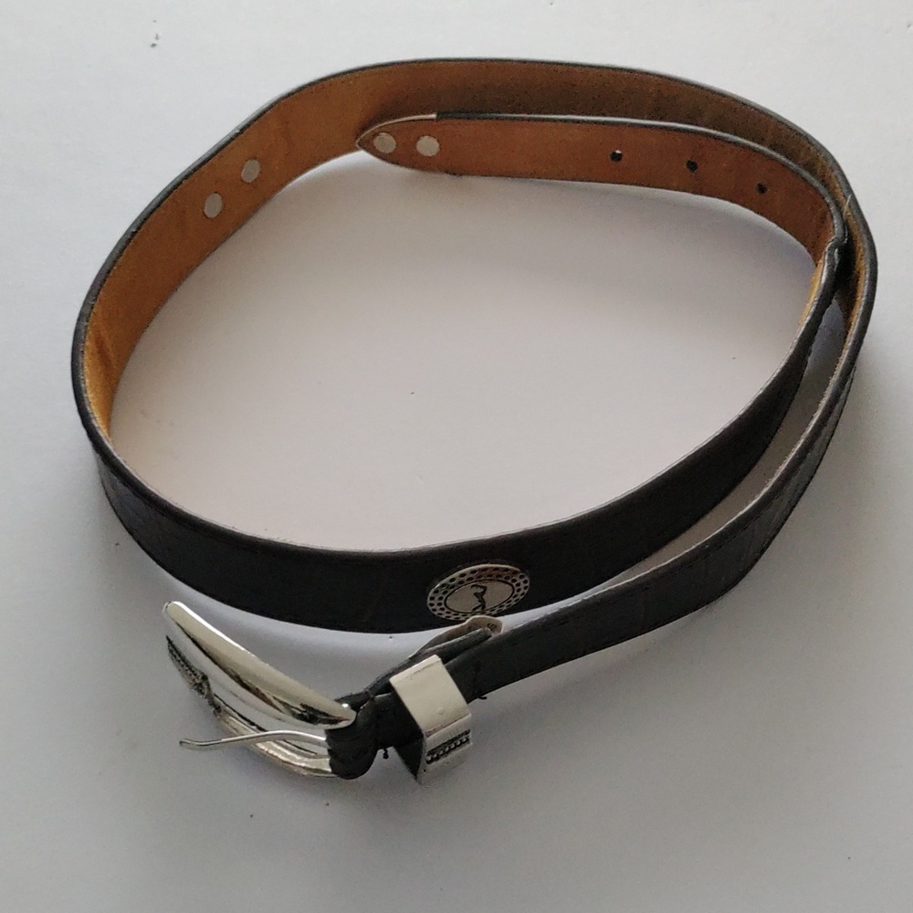 🎁 Brown Crocodile print unisex women's Golf Belt Size 42 Unbranded.